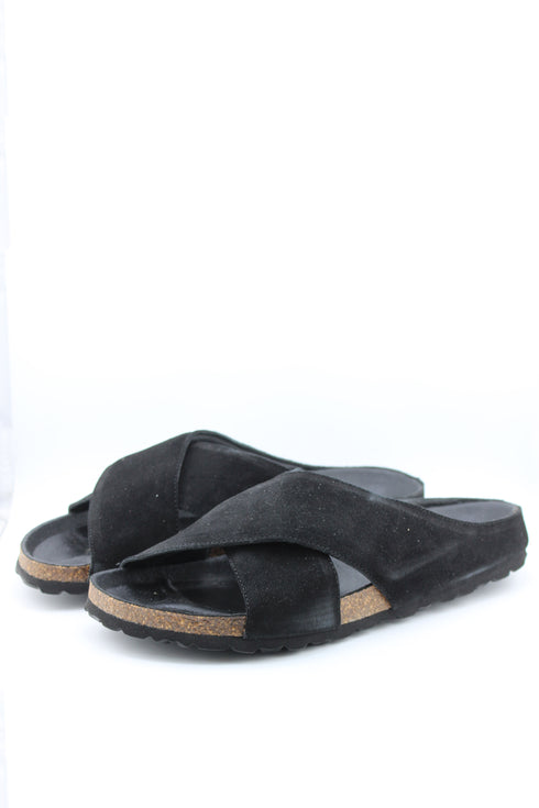 Verbenas Men Suede Cross-Strap Cork Sandals